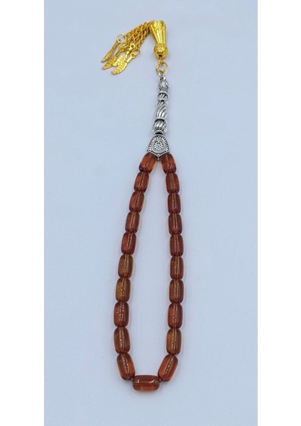 Sarı Bilek Boy Alpaka Püsküllü Ateş Kehribar Tespih modelleri