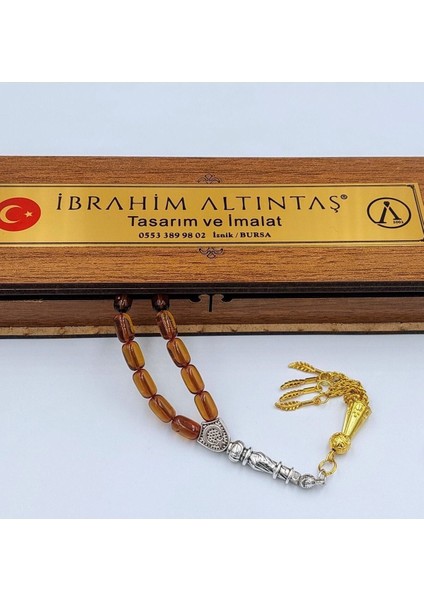 Sarı Bilek Boy Alpaka Püsküllü Ateş Kehribar Tespih indirimleri