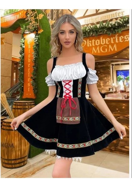 KADIKÖY KOSTÜM Siyah Alman Kostümü Biracı Alman Kız Kostümü Oktoberfest Kostümü fiyatları