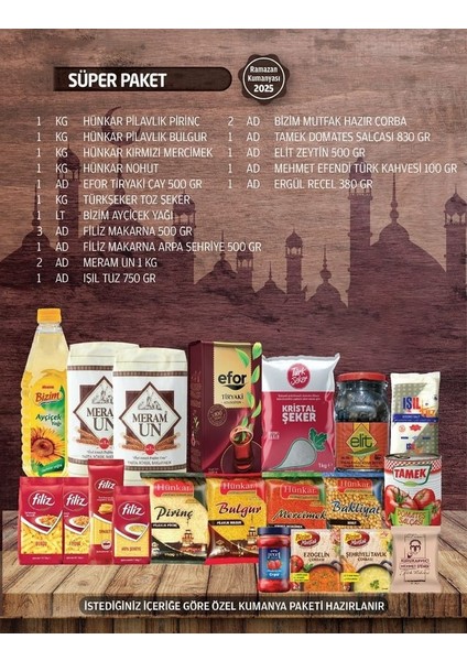 Ramazan Gıda Erzak Kumanya Yardım Kolisi - Süper Paket fiyatları