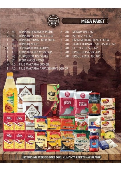 Ramazan Gıda Erzak Kumanya Yardım Kolisi - Mega Paket fiyatları