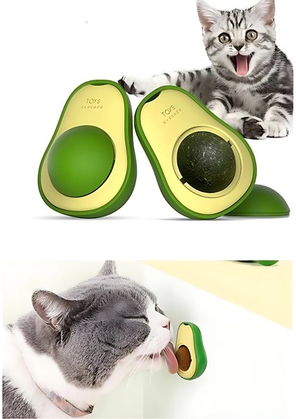 Avokado Kedi Nanesi Duvar Topu - Eğlenceli ve Sağlıklı Kedi Oyuncağı