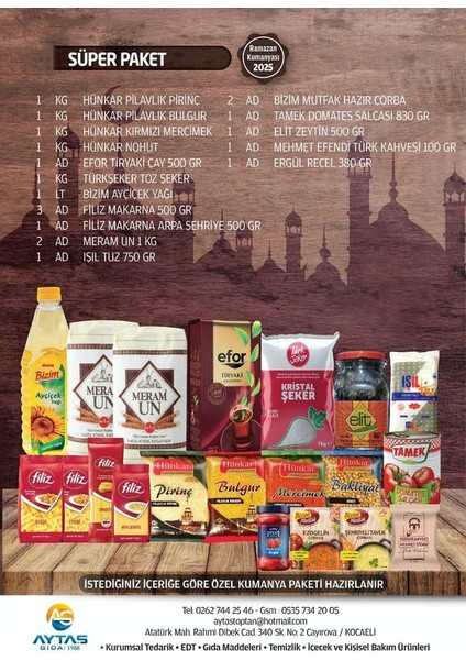RAMAZAN GIDA ERZAK KUMANYA YARDIM KOLİSİ - Süper Paket modelleri