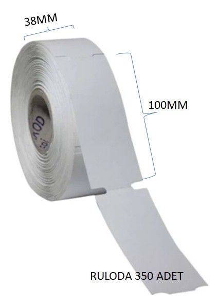 38 x 100 Raf Etiket Termal Kağıt 12 Rulo (2100 Adet)