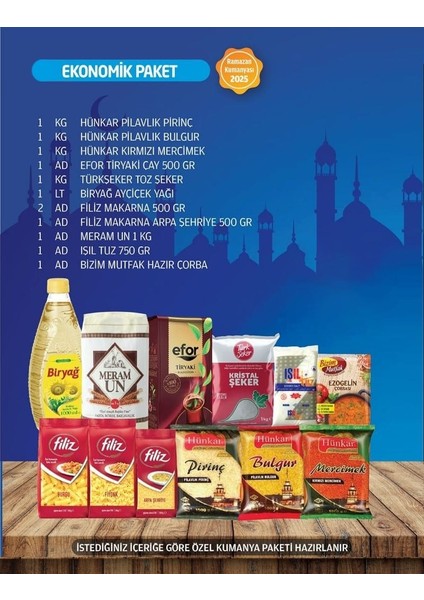 Jetsanal Ramazan Gıda Erzak Kumanya Yardım Kolisi - Ekonomik Paket fiyatları