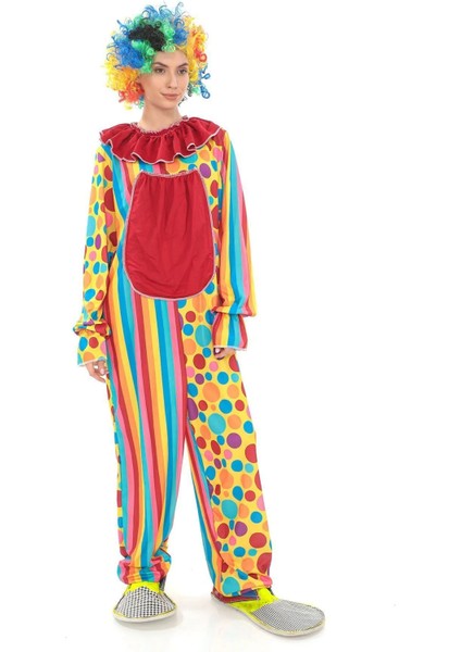 KADIKÖY KOSTÜM Yetişkin Palyaço Tulum Kostümü