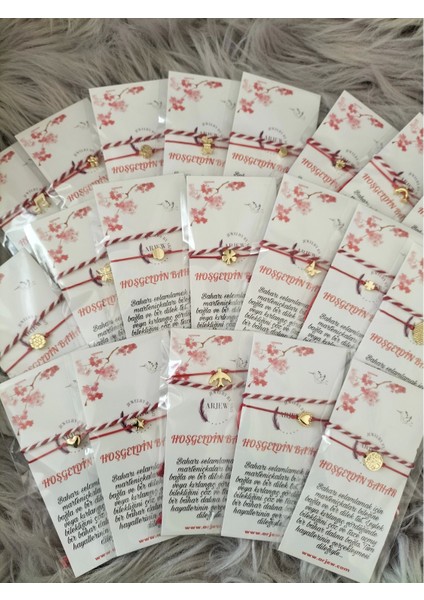 20 Adet Özel Kartlı Gold Bileklik ve Marteniçka Seti