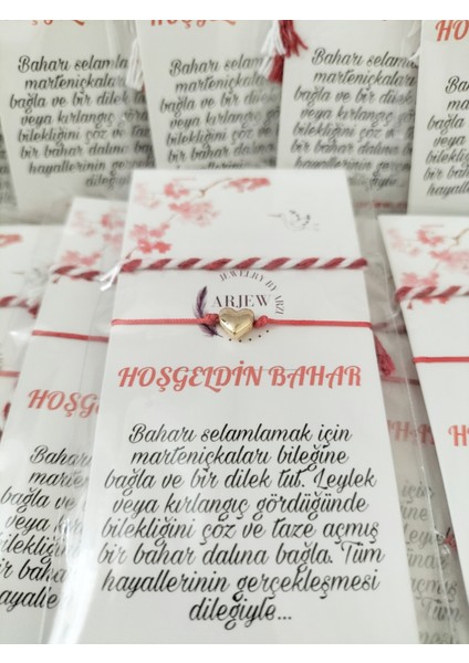 20 Adet Özel Kartlı Gold Bileklik ve Marteniçka Seti