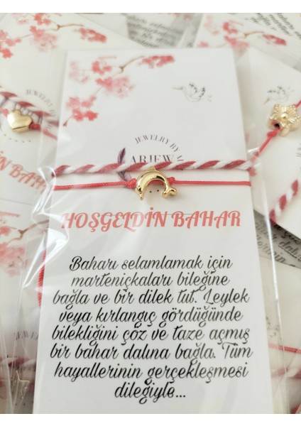 20 Adet Özel Kartlı Gold Bileklik ve Marteniçka Seti
