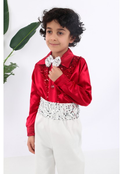 KADIKÖY KOSTÜM Erkek Çocuk Kırmızı Beyaz Dansçı Kostümü modelleri