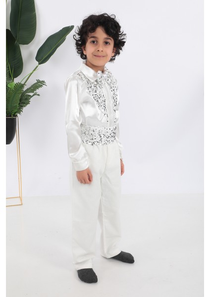 KADIKÖY KOSTÜM Erkek Çocuk Beyaz Dansçı Kostümü