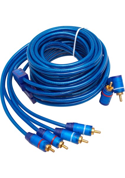 2 Rca Erkek 4 Rca Erkek 5 Metre Amfi Mavi Kablo Anfi Ses Sistemi Kablosu