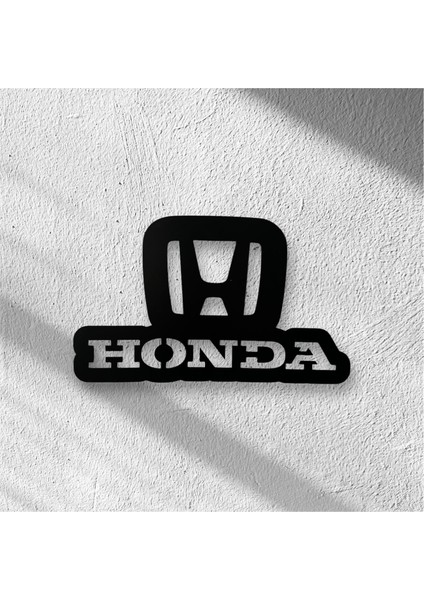 Dgrk Honda Logo LED Işıklı ve Işıksız Tablo Duvar Dekoru Tablosu Siyah Ahşap Lazer Mdf