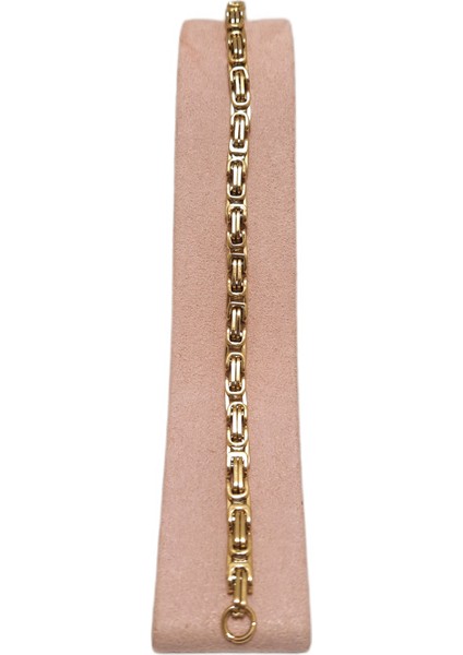 Çelik Bileklik Kral Zincir Model 0.5 mm 22 cm Bizans Bağlantı Tasarım Altın Sarısı (Gold) fiyatları
