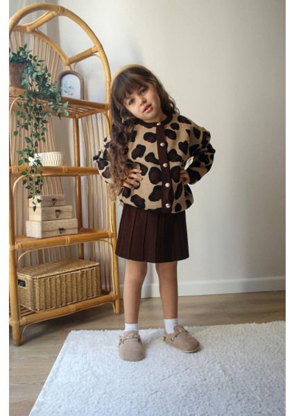 Bayramlık Triko Hırkalı Etekli Kız Çocuk Tarz Takım