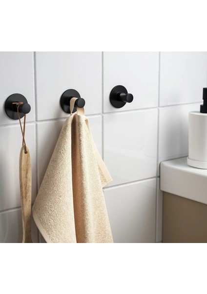 6 Adet Banyo Duvar Askısı Ikea 6'lı Set Metal Havlu Askısı Siyah Duvar Kancası Askı