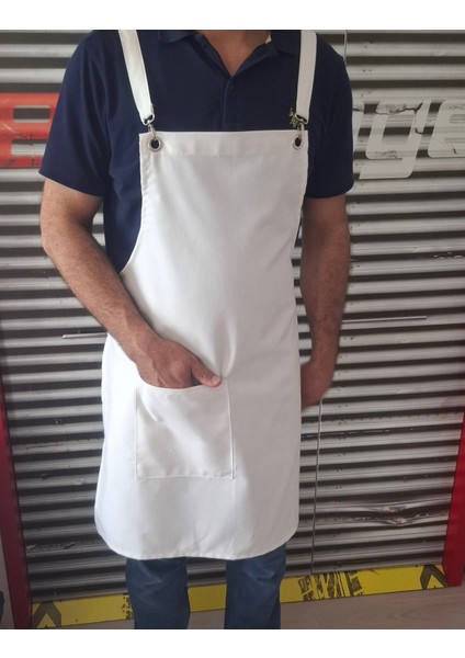 Mutfak Önlüğü Leke Tutmayan Sıvı Itici Kumaş Çapraz Askılı