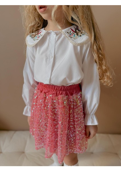 Yigit Butik Pul Payet Etekli Gömlekli Kız Çocuk Takım fiyatları