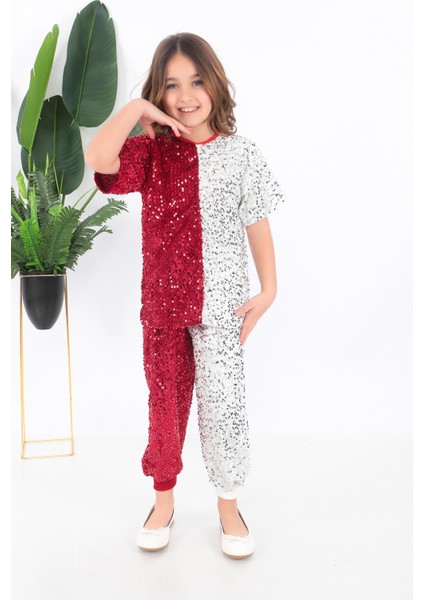 KADIKÖY KOSTÜM Kız Çocuk Kırmızı Beyaz Pul Payet Dansçı Kostümü fiyatları