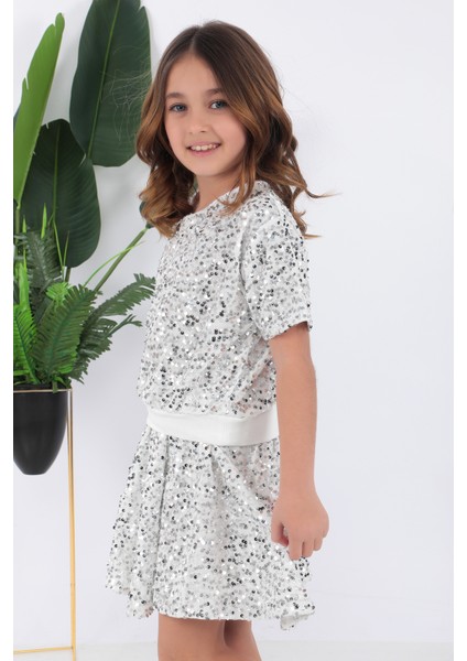 KADIKÖY KOSTÜM Kız Çocuk Beyaz Pul Payet Dansçı Kostümü fırsatları