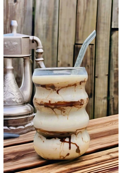 1 Adet Borosilikat Boğumlu Model Kokteyl ve Soğuk-Sıcak Kahve Bardağı Pipet 350ML fırsatları