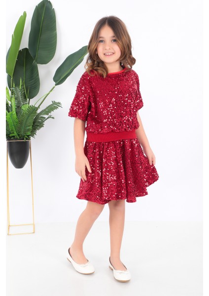 KADIKÖY KOSTÜM Kız Çocuk Kırmızı Pul Payet Dansçı Kostümü fiyatları