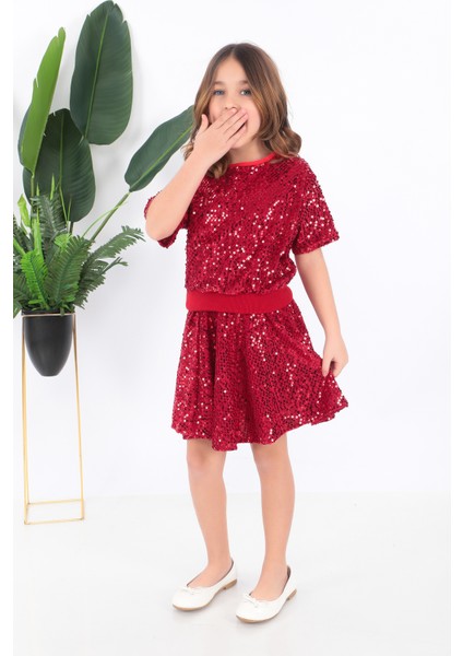 KADIKÖY KOSTÜM Kız Çocuk Kırmızı Pul Payet Dansçı Kostümü fırsatları