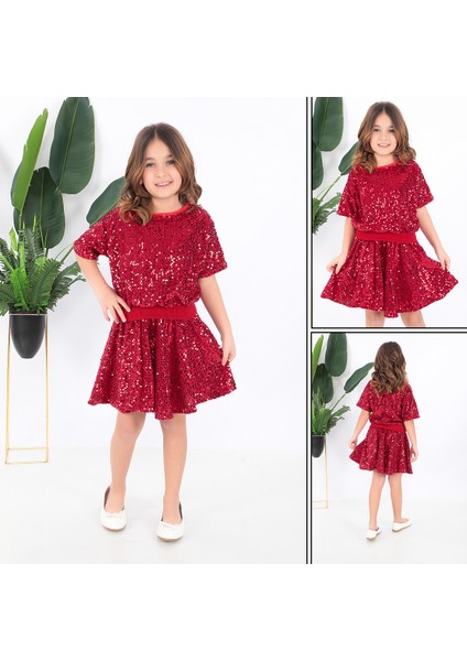KADIKÖY KOSTÜM Kız Çocuk Kırmızı Pul Payet Dansçı Kostümü indirimleri
