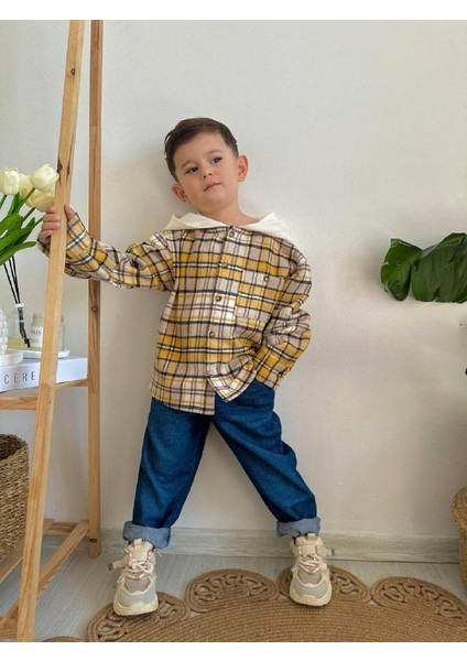 Bayramlık Kot Pantolonlu Oduncu Gömlekli Erkek Çocuk Alt Üst Takım fiyatları