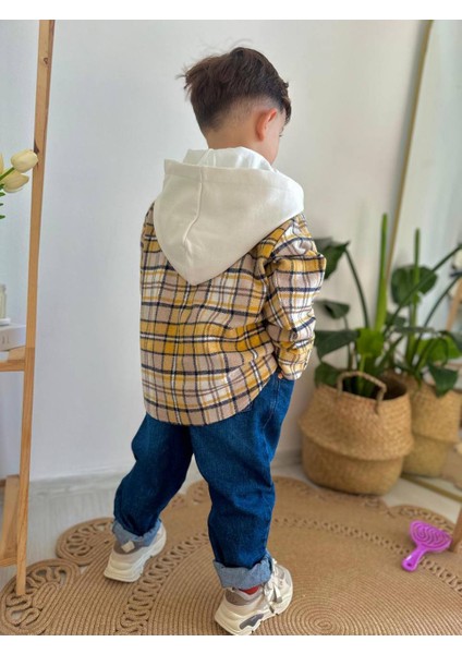 Bayramlık Kot Pantolonlu Oduncu Gömlekli Erkek Çocuk Alt Üst Takım modelleri