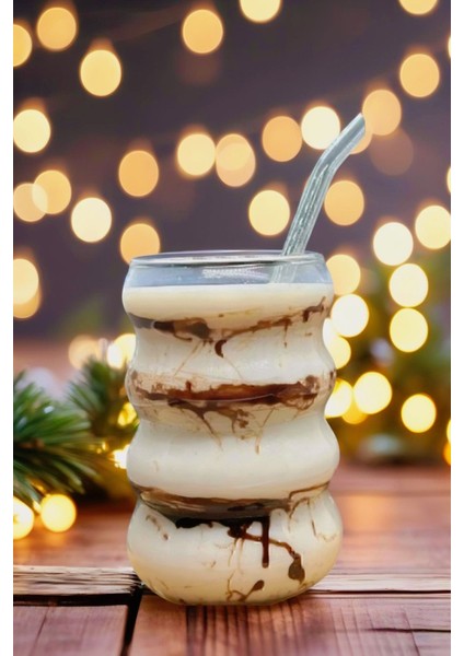 4 Adet Borosilikat Boğumlu Model Kokteyl ve Soğuk-Sıcak Kahve Bardağı Pipet 350ML modelleri