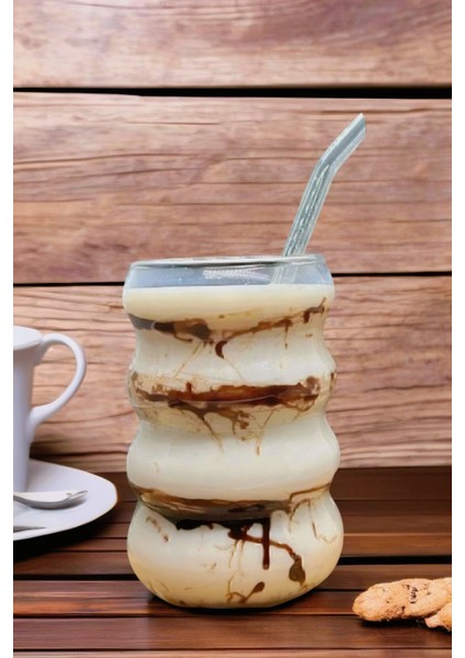 4 Adet Borosilikat Boğumlu Model Kokteyl ve Soğuk-Sıcak Kahve Bardağı Pipet 350ML fırsatları