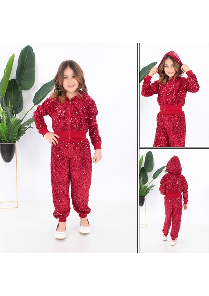 KADIKÖY KOSTÜM Kız Çocuk Kırmızı Kapşonlu Pul Payet Dansçı Kostümü fırsatları