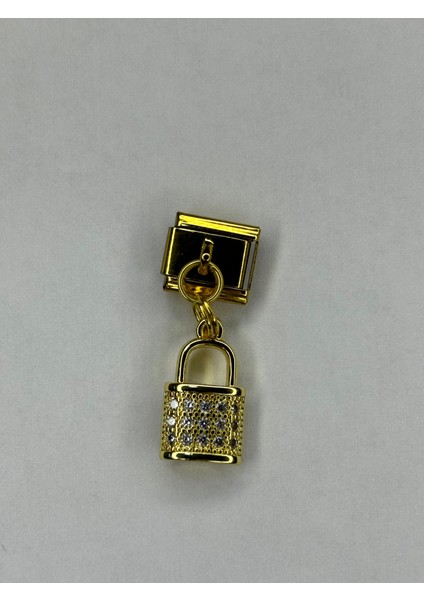Badelis Çelik İç İçe Geçmeli Gold Kilit Model Charm ( Adet Fiyatı )