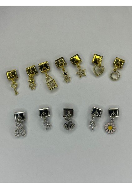Badelis Çelik İç İçe Geçmeli Gold Kilit Model Charm ( Adet Fiyatı ) modelleri