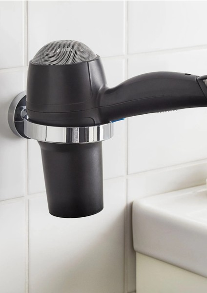 2 Adet Fön Makinesi Askısı Banyo Askısı Çap 9 cm Ikea 2'li Set Saç Kurutma Tutucu Asma Aparatı Metal