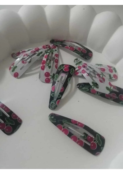 Kız Bebek ve Kız Çocuk Renkli Desenli Çıtçıtlı Toka Seti