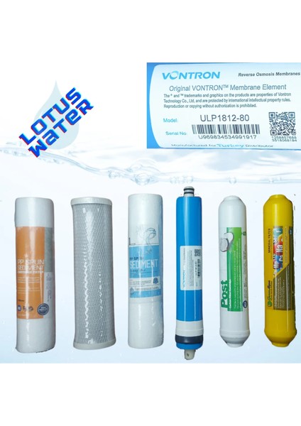 Lotuswater 6 Aşamalı Su Arıtma Cihazı Filtre Seti