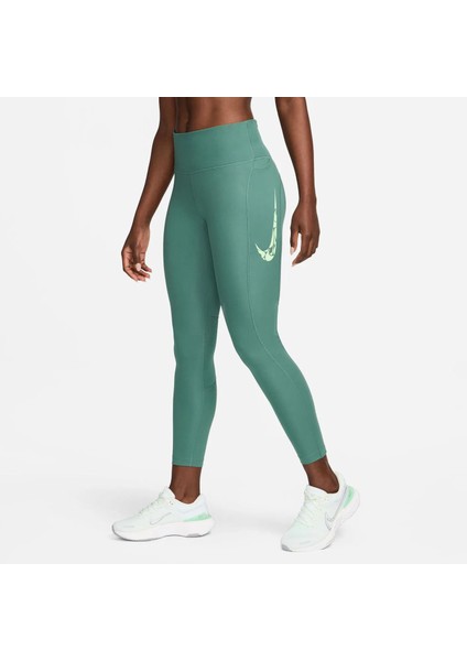 Dri-Fit Fast Printed Swoosh Logo Hbr Mid-Rise 7/8 Running Kadın Spor Koşu Antrenman Tayt FN3268