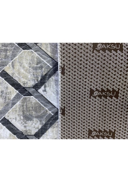 Zincir Desen Gri Renk Kesme Kaymaz Taban Halı Yolluk modelleri