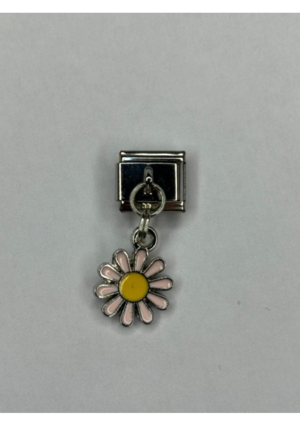 Badelis Çelik İç İçe Geçebilen Silver Rengi Papatya Model Charm ( Adet Fiyatı )