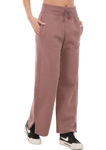 Nsw Phoenix Fleece Hr Pant Wide Kadın Polarlı Yüksek Belli Kahverengi Eşofman Altı DQ5615-208