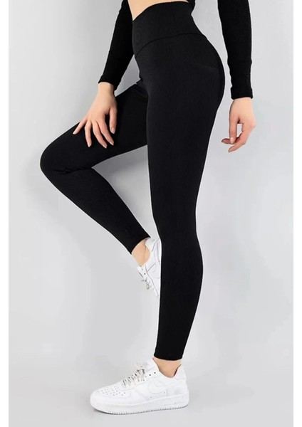 Kadın Tayt Fitilli Desen