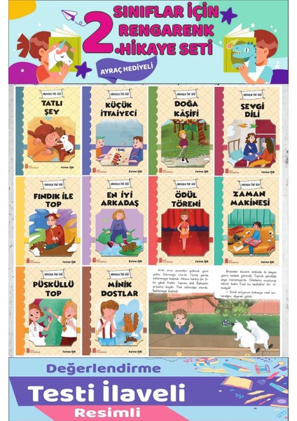 2.sınıflar Için Okumayı Sevdiren Dostluk, Macera, Heyecan Içeren 10 Lu Hikaye Seti