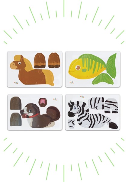 Baby Maket 4 Farklı Hayvan (Zebra, Balık, Tay, Köpek) fiyatları