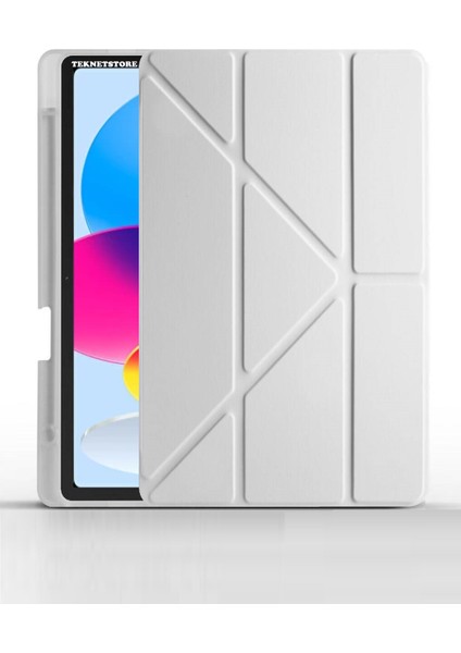 Ipad A16 (11.NESİL) 2025 10. Nesil 10.9 Kılıf Kalem Bölmeli Arkası Silikon Standlı Uyku Modlu Kapak Ekran Koruyucu Kalem SET modelleri