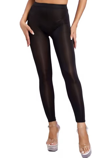 Transparan Ince Tayt, Normal Bel, Streç Likralı, Parti ve Yoga Için Uygun, Siyah fiyatları