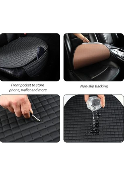 Renault Su Geçirmez Ön Arka Araba Koltuk Minder Deri Siyah Oto Koltuk Minderi 3'lü Oturak Örtüsü fiyatları