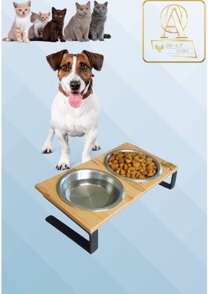 Kedi ve Köpekler Için Sağlıklı Yeme Standı, %10 Eğimli Tasarım ve Kaymaz Ayaklar