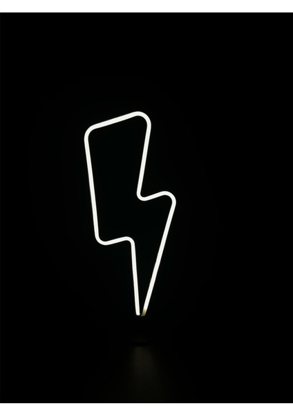 Dgrk 3D Özel Basım Filament Işıklı Tasarım Şimşek Neon LED Gece Lambası Dekoratif